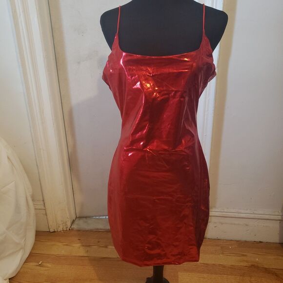 SHEIN Red Metallic foil like festive dress
Size L - Picture 1 of 4